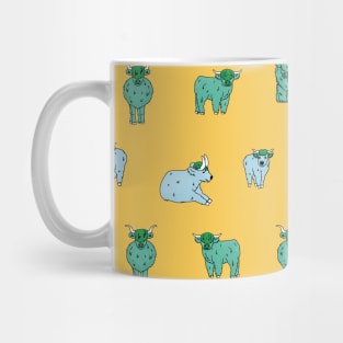 Small and big highland blue cows Mug